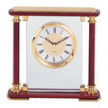 MANTLE CLOCK, GLASS AND ROSEWOOD