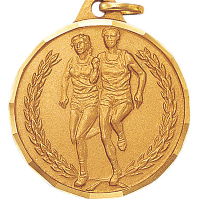 1-1/4 Inch Die-Struck Marathon Duo Medal in Gold, Silver, or Bronze