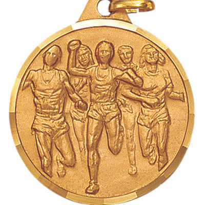 1-1/4 Inch Die-Struck Marathon Medal in Gold or Silver