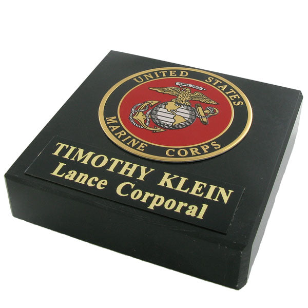 MARBLE PAPERWEIGHT, BLACK, TAKES 2 INCH INSERT