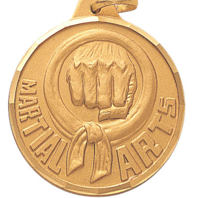 1-1/4 Inch Die-Struck Martial Arts Medal in Gold