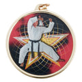 2-1/4 Inch in Diameter Round Mylar Detailed Martial Arts Medal in Gold with Customizable Back
