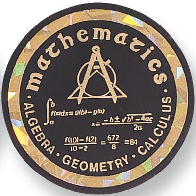 2 Inch in Diameter Round Mathematics Insert with Mylar Detailing