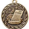 Metal 2-Inch in Diameter Round Mathematics Themed Medal with Customizable Back in Multiple Colors