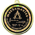 2-1/4 Inch in Diameter Round Mathematics Medal with Mylar Detailing and Customizable Back