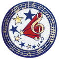 2 Inch in Diameter Round Music Themed Insert with Mylar Detailing