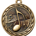 Metal 2-Inch in Diameter Round Music Themed Medal with Customizable Back in Multiple Colours