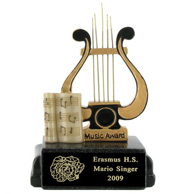 MUSIC LYRE SCHOLASTIC TROPHY, 5 INCH
