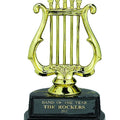MUSIC LYRE TROPHY, 5 INCH, BLACK MARBLE BASE
