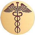 NURSES CADUCEUS, 2 INCH ETCHED ENAMELED