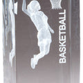 4 1/2 INCH X 2 INCH CRYSTAL AWARD FEMALE BASKETBALL FIGURE LASER ENGRAVED INSIDE CRYSTAL
