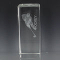 OPTICAL CRYSTAL AWARD HOCKEY FIGURE LASER ENGRAVED INSIDE CRYSTAL