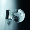 OPTICAL CRYSTAL GLOBE AWARD GIFT BOXED. 4 INCH GLOBE 4 INCH X 6 INCH OVER ALL SIZE