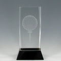 4 3/4 INCH CRYSTAL GOLF BALL AND TEE TROPHY