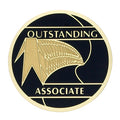 OUTSTANDING ASSOCIATE, 2 INCH ETCHED ENAMELED