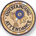 2 Inch in Diameter Round Outstanding Attendance Insert with Mylar Detailing