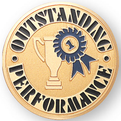 OUTSTANDING PERFORMANCE, 2 INCH ETCHED ENAMELED