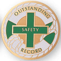 OUTSTANDING SAFETY RECORD, 2 INCH ETCHED ENAMELED