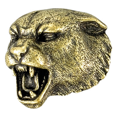 Panther Mascot Antique Brass Pin