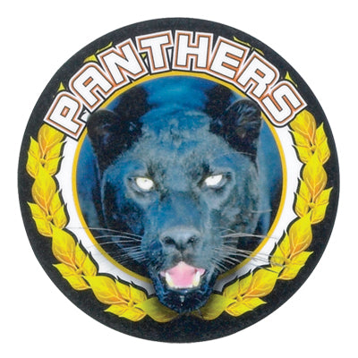 2 Inch in Diameter Round Gold 'Panthers' Insert with Mylar Detailing