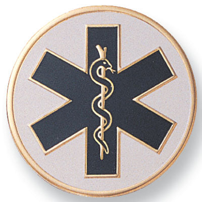 7/8-Inch in Diameter Round Metal Paramedic Medallion Insert with Enameled Finish