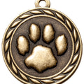 Metal 2-Inch in Diameter Round Paw Print Medal with Customizable Back in Multiple Colours
