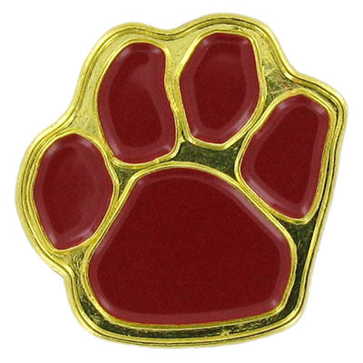 PAW PRINT PIN, BURGUNDY