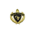 1 INCH WREATH WITH LAMP OF LEARNING PHYSICAL EDUCATION LAPEL PIN