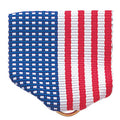 PIN BACK RIBBON, AMERICAN FLAG - SILVER RING