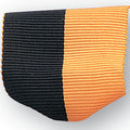 PIN BACK RIBBON, BLACK AND GOLD