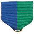 PIN BACK RIBBON, BLUE AND GREEN