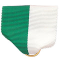 PIN BACK RIBBON, GREEN AND WHITE