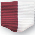 PIN BACK RIBBON, MAROON AND WHITE