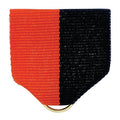 PIN BACK RIBBON, ORANGE AND BLACK