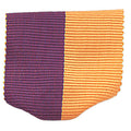 PIN BACK RIBBON, PURPLE AND GOLD