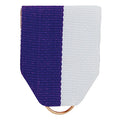PIN BACK RIBBON PURPLE/ WHITE