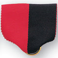 PIN BACK RIBBON, RED AND BLACK