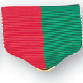 PIN BACK RIBBON, RED AND GREEN