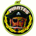 2-1/4 Inch in Diameter Round 'Pirates' Themed Sports Medal in Gold with Mylar Detailing and Customizable Back