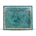 10-1/2 X 13 INCH GREEN PLAQUE HOLDS 8-1/2 X 11 CERTIFICATE, SILVER RAISED BORDER