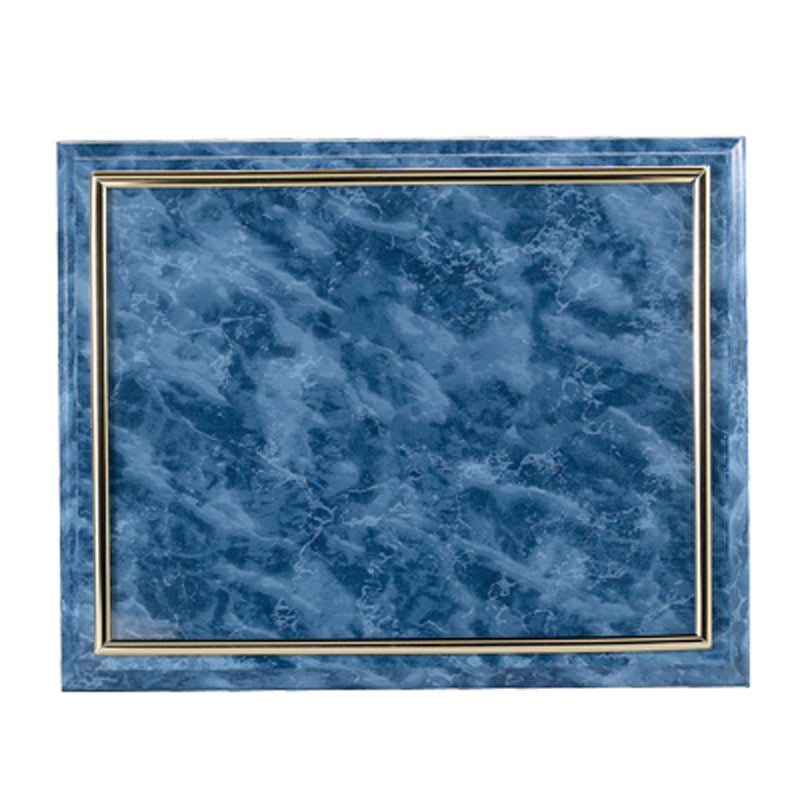 10-1/2 X 13 INCH BLUE PLAQUE HOLDS 8-1/2 X 11 CERTIFICATE, SILVER RAISED BORDER