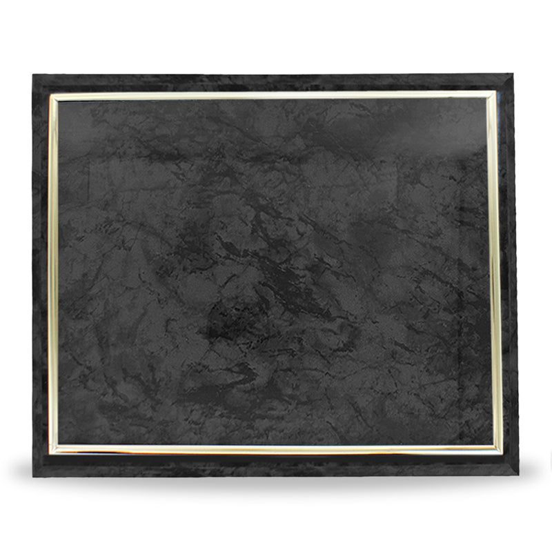10-1/2 X 13 INCH BLACK PLAQUE HOLDS 8-1/2 X 11 CERTIFICATE, GOLD RAISED BORDER