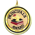 2-1/4 Inch in Diameter Round Principals Award Medal with Mylar Detailing and Customizable Back