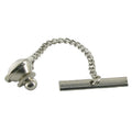 QUALITY TIE TAC CLUTCH AND CHAIN, SILVER