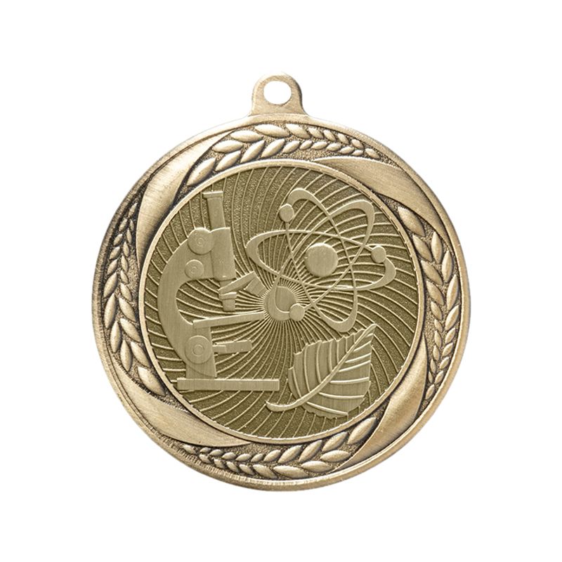 TEST ITEM - DO NOT ORDER!!! - 2-1/4 Inch Science Themed Medal in Antique Gold, Silver, or Bronze with Insert