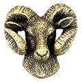RAM MASCOT PIN ANTIQUE BRASS