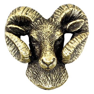 RAM MASCOT PIN ANTIQUE BRASS