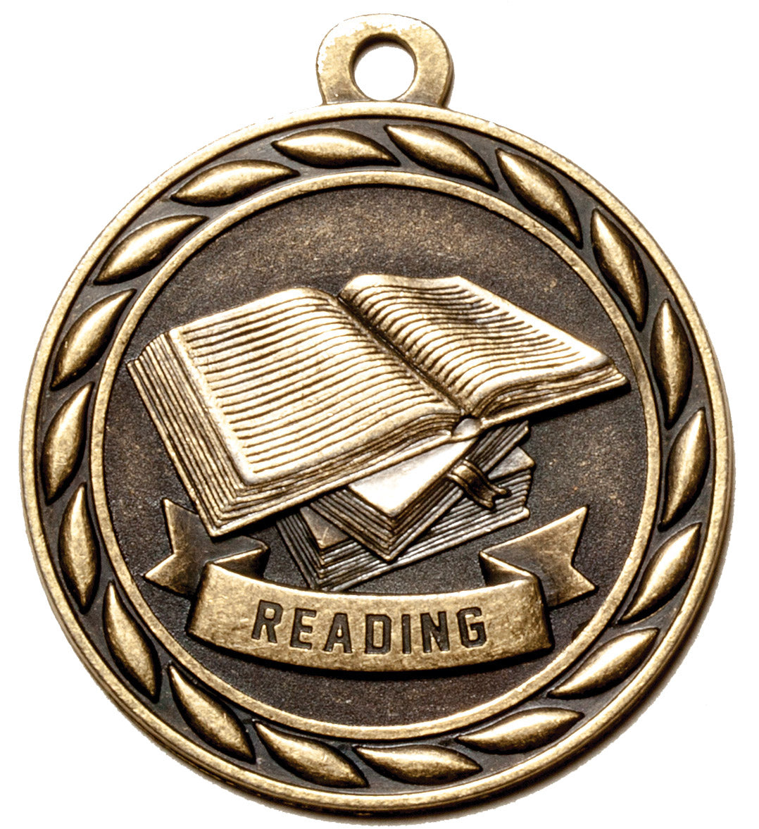 Metal 2-Inch in Diameter Round Reading Medal with Customizable Back in Multiple Colours
