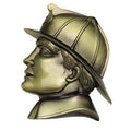 RESIN FIREMAN HEAD ANTIQUE BRASS, 5-1/4