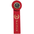RED RIBBON, ROSETTE 2ND PLACE 2 INCH MYLAR